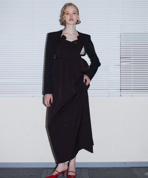 ANDRESD(アンドレスド)の「グリントリボンロングドレス / GLINT RIBBON LONG DRESS(ドレス・レディース・ブラック/ブラウン・S/M/L)」の4枚目の写真
