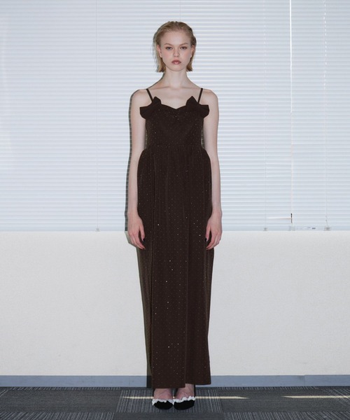 ANDRESD(アンドレスド)の「グリントリボンロングドレス / GLINT RIBBON LONG DRESS(ドレス・レディース・ブラック/ブラウン・S/M/L)」の13枚目の写真