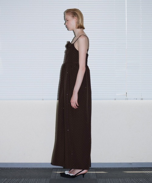 ANDRESD(アンドレスド)の「グリントリボンロングドレス / GLINT RIBBON LONG DRESS(ドレス・レディース・ブラック/ブラウン・S/M/L)」の14枚目の写真