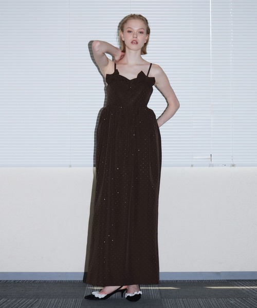 ANDRESD(アンドレスド)の「グリントリボンロングドレス / GLINT RIBBON LONG DRESS(ドレス・レディース・ブラック/ブラウン・S/M/L)」の10枚目の写真