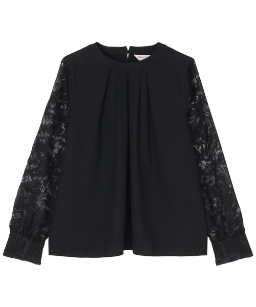 TOKYO SHIRTS(トウキョウシャツ)の「ジョーゼット オパールスリーブ ブラウス 長袖 レディースデザインシャツ(シャツ/ブラウス・レディース・ブラック・M)」の7枚目の写真
