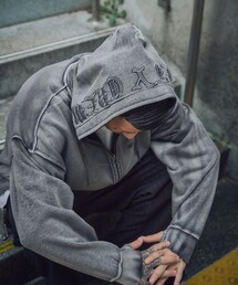 Double zip short hoodie