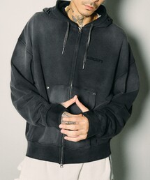 Double zip short hoodie