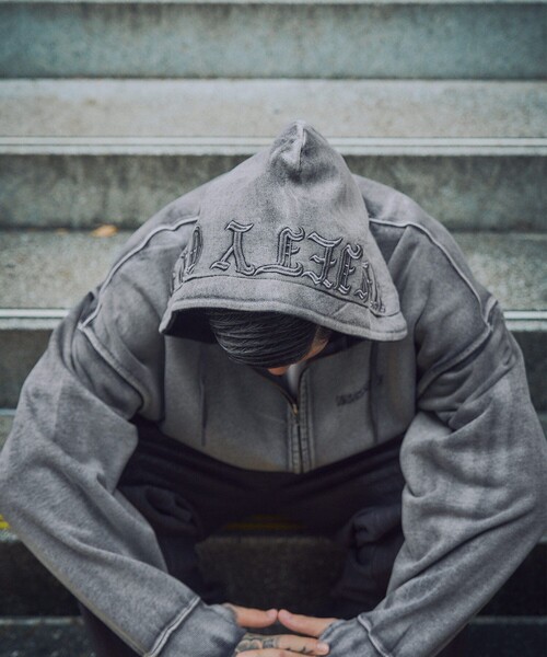 Subciety(サブサエティ)の「Double zip short hoodie(ベスト・メンズ・ブラック/グレー・L/M/S/XL)」の15枚目の写真