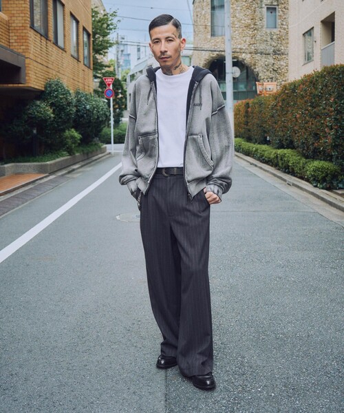 Subciety(サブサエティ)の「Double zip short hoodie(ベスト・メンズ・ブラック/グレー・L/M/S/XL)」の16枚目の写真