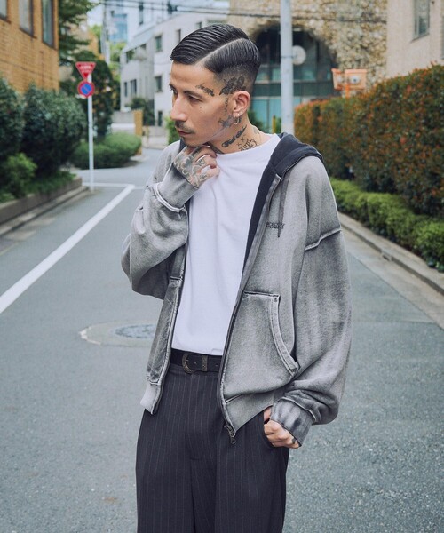Subciety(サブサエティ)の「Double zip short hoodie(ベスト・メンズ・ブラック/グレー・L/M/S/XL)」の17枚目の写真