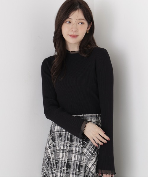 PROPORTION BODY DRESSING（プロポーションボディドレッシング）の「部分シアーレディニット / 1216270913（ニット/セーター・レディース・ホワイト系その他/ブラック/ピンク・MEDIUM/SMALL）」の5枚目の写真