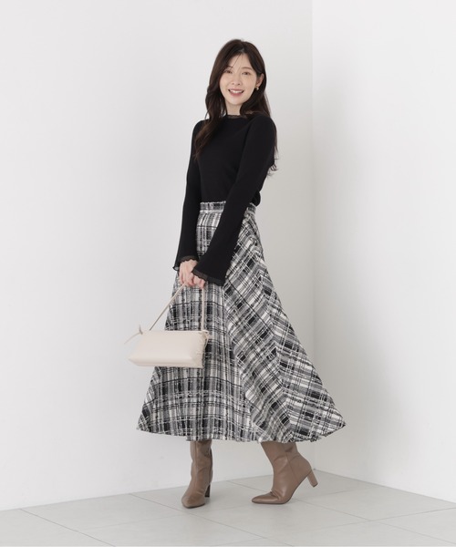 PROPORTION BODY DRESSING（プロポーションボディドレッシング）の「部分シアーレディニット / 1216270913（ニット/セーター・レディース・ホワイト系その他/ブラック/ピンク・MEDIUM/SMALL）」の6枚目の写真