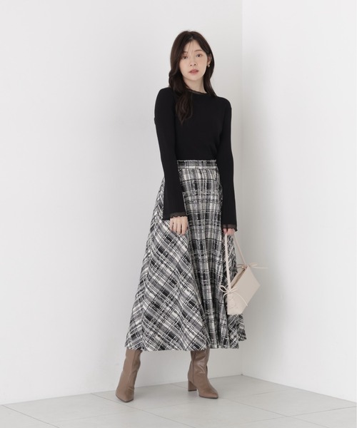 PROPORTION BODY DRESSING（プロポーションボディドレッシング）の「部分シアーレディニット / 1216270913（ニット/セーター・レディース・ホワイト系その他/ブラック/ピンク・MEDIUM/SMALL）」の8枚目の写真