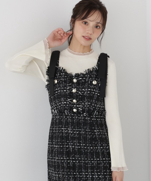 PROPORTION BODY DRESSING（プロポーションボディドレッシング）の「部分シアーレディニット / 1216270913（ニット/セーター・レディース・ホワイト系その他/ブラック/ピンク・MEDIUM/SMALL）」の13枚目の写真