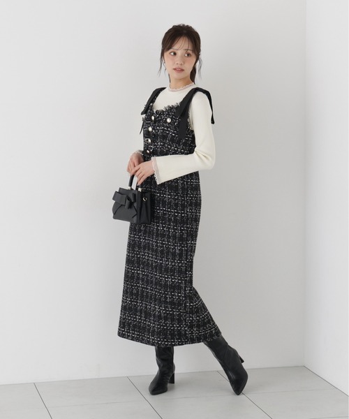 PROPORTION BODY DRESSING（プロポーションボディドレッシング）の「部分シアーレディニット / 1216270913（ニット/セーター・レディース・ホワイト系その他/ブラック/ピンク・MEDIUM/SMALL）」の16枚目の写真