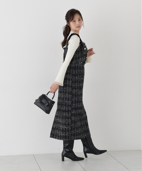 PROPORTION BODY DRESSING（プロポーションボディドレッシング）の「部分シアーレディニット / 1216270913（ニット/セーター・レディース・ホワイト系その他/ブラック/ピンク・MEDIUM/SMALL）」の17枚目の写真