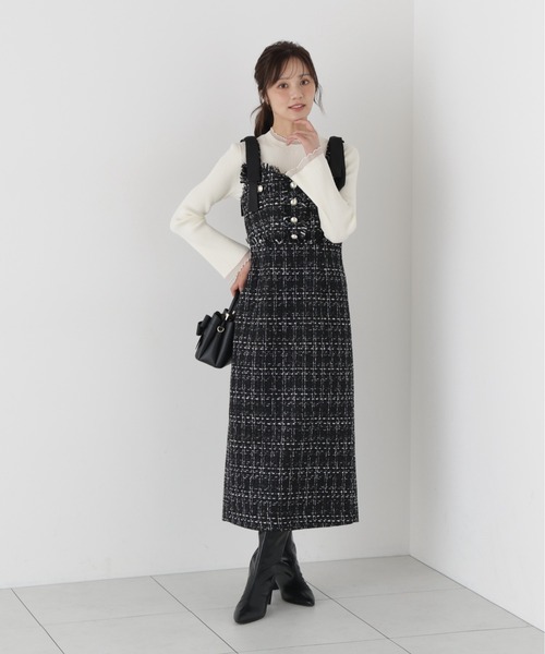 PROPORTION BODY DRESSING（プロポーションボディドレッシング）の「部分シアーレディニット / 1216270913（ニット/セーター・レディース・ホワイト系その他/ブラック/ピンク・MEDIUM/SMALL）」の14枚目の写真