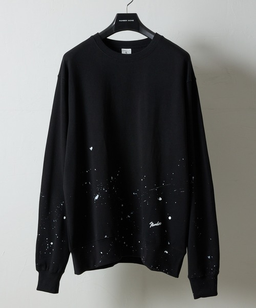 NUMBER (N)INE(ナンバーナイン)の「HAND PAINTED FIRM COTTON LIGHT SHORT PILE L/S SWEATSHIRT / ハンドペイント ファーム コットン ライト ミニ裏毛 クルーネック スウェット(スウェット・メンズ・グレー/グレー系その他2/ブラック/ブラック系その他2・M/L/XL)」の3枚目の写真