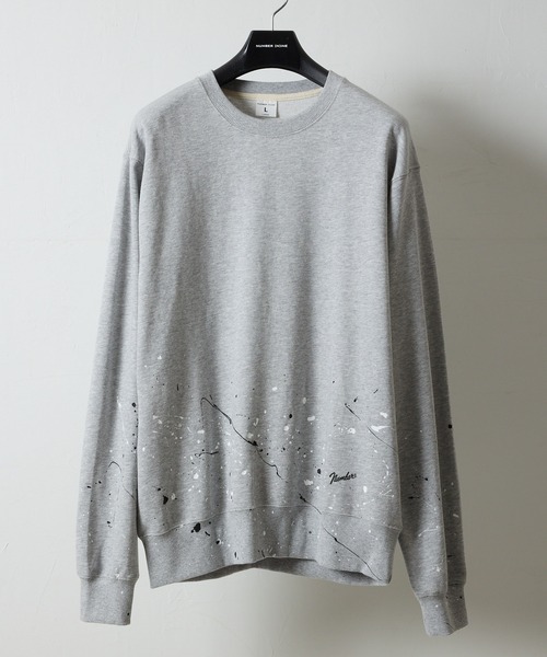 NUMBER (N)INE(ナンバーナイン)の「HAND PAINTED FIRM COTTON LIGHT SHORT PILE L/S SWEATSHIRT / ハンドペイント ファーム コットン ライト ミニ裏毛 クルーネック スウェット(スウェット・メンズ・グレー/グレー系その他2/ブラック/ブラック系その他2・M/L/XL)」の1枚目の写真