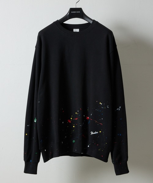 NUMBER (N)INE(ナンバーナイン)の「HAND PAINTED FIRM COTTON LIGHT SHORT PILE L/S SWEATSHIRT / ハンドペイント ファーム コットン ライト ミニ裏毛 クルーネック スウェット(スウェット・メンズ・グレー/グレー系その他2/ブラック/ブラック系その他2・M/L/XL)」の2枚目の写真