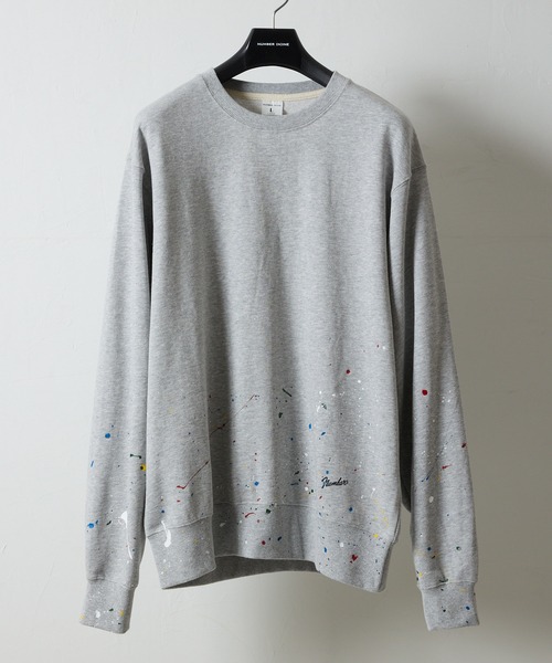 NUMBER (N)INE(ナンバーナイン)の「HAND PAINTED FIRM COTTON LIGHT SHORT PILE L/S SWEATSHIRT / ハンドペイント ファーム コットン ライト ミニ裏毛 クルーネック スウェット(スウェット・メンズ・グレー/グレー系その他2/ブラック/ブラック系その他2・M/L/XL)」の15枚目の写真