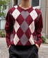sedacle（セダクル）の「Argyle V-neck Knit／アーガイル Vネック ニット（ニット/セーター・LARGE）」
