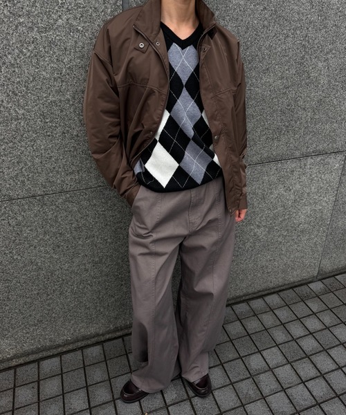 sedacle(セダクル)の「Argyle V-neck Knit/アーガイル Vネック ニット(ニット/セーター・メンズ・ブラック/ワインレッド・SMALL/MEDIUM/LARGE)」の20枚目の写真