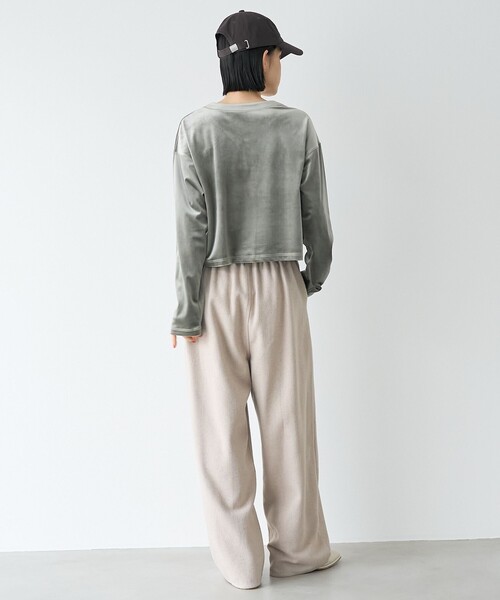 RONEL(ロネル)の「【RONEL/セットアップ対応】ヘリンボーンイージーワイドパンツ(その他パンツ・レディース・ブラック/ナチュラル・M/S/L)」の15枚目の写真