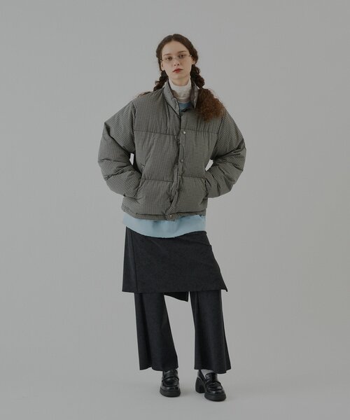 WHIMSIC（ウィムジック）の「【UNISEX/2size】チェックパデットジャケット（ダウンジャケット/コート・メンズ・ブラック/ベージュ・1/2）」の7枚目の写真