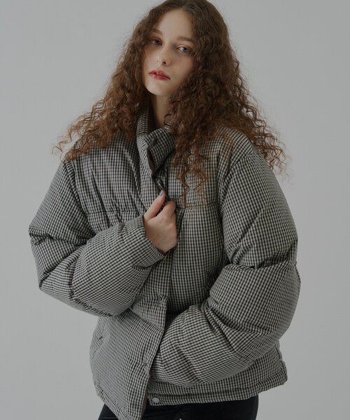 WHIMSIC（ウィムジック）の「【UNISEX/2size】チェックパデットジャケット（ダウンジャケット/コート・メンズ・ブラック/ベージュ・1/2）」の11枚目の写真