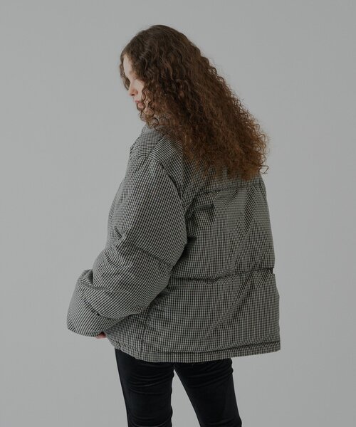 WHIMSIC（ウィムジック）の「【UNISEX/2size】チェックパデットジャケット（ダウンジャケット/コート・メンズ・ブラック/ベージュ・1/2）」の12枚目の写真