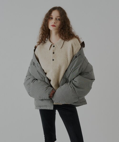 WHIMSIC（ウィムジック）の「【UNISEX/2size】チェックパデットジャケット（ダウンジャケット/コート・メンズ・ブラック/ベージュ・1/2）」の13枚目の写真