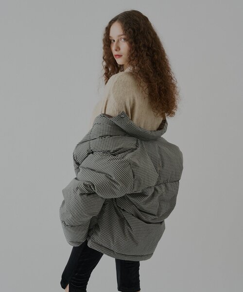 WHIMSIC（ウィムジック）の「【UNISEX/2size】チェックパデットジャケット（ダウンジャケット/コート・メンズ・ブラック/ベージュ・1/2）」の14枚目の写真