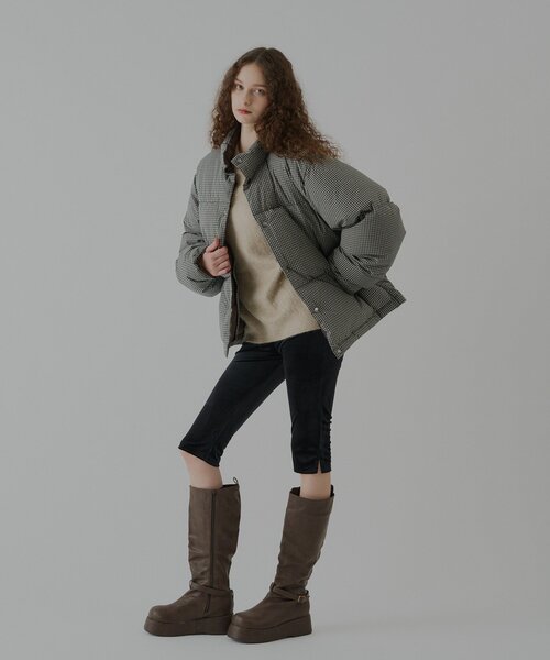 WHIMSIC（ウィムジック）の「【UNISEX/2size】チェックパデットジャケット（ダウンジャケット/コート・メンズ・ブラック/ベージュ・1/2）」の16枚目の写真