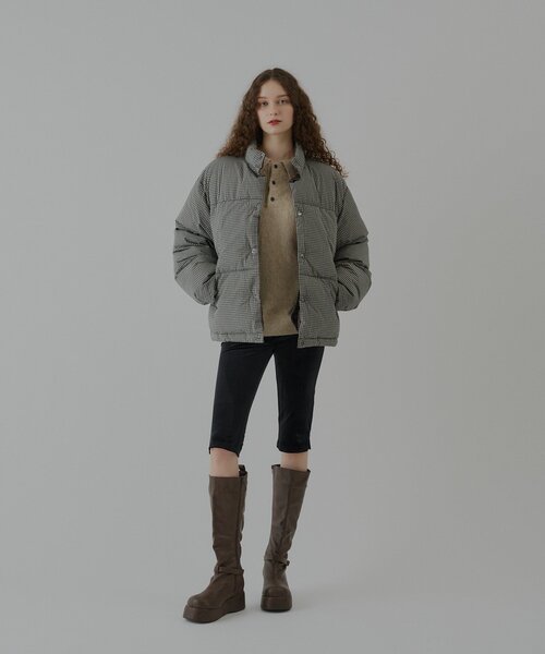 WHIMSIC（ウィムジック）の「【UNISEX/2size】チェックパデットジャケット（ダウンジャケット/コート・メンズ・ブラック/ベージュ・1/2）」の17枚目の写真