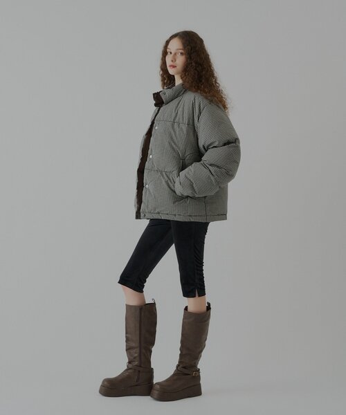 WHIMSIC（ウィムジック）の「【UNISEX/2size】チェックパデットジャケット（ダウンジャケット/コート・メンズ・ブラック/ベージュ・1/2）」の18枚目の写真
