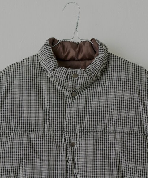 WHIMSIC（ウィムジック）の「【UNISEX/2size】チェックパデットジャケット（ダウンジャケット/コート・メンズ・ブラック/ベージュ・1/2）」の20枚目の写真