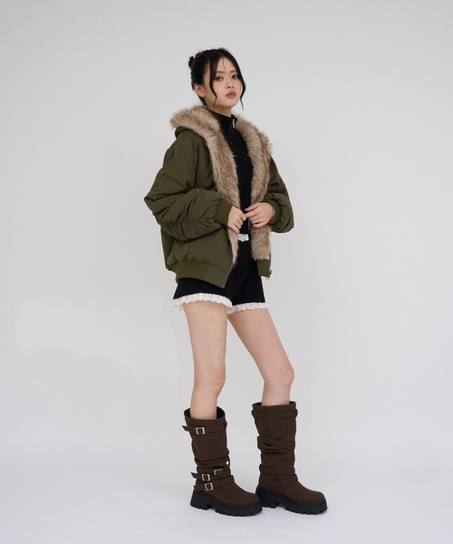 RAY CASSIN(レイカズン)の「【セットアップ対応】裾レースニットショートパンツ(その他パンツ・レディース・ブラック/アイボリー/グレー・FREE)」の5枚目の写真