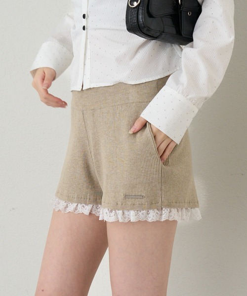 RAY CASSIN(レイカズン)の「【セットアップ対応】裾レースニットショートパンツ(その他パンツ・レディース・ブラック/アイボリー/グレー・FREE)」の21枚目の写真
