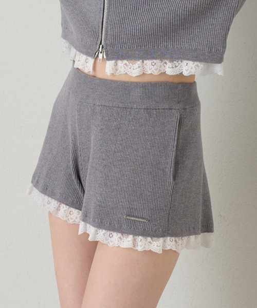 RAY CASSIN(レイカズン)の「【セットアップ対応】裾レースニットショートパンツ(その他パンツ・レディース・ブラック/アイボリー/グレー・FREE)」の12枚目の写真