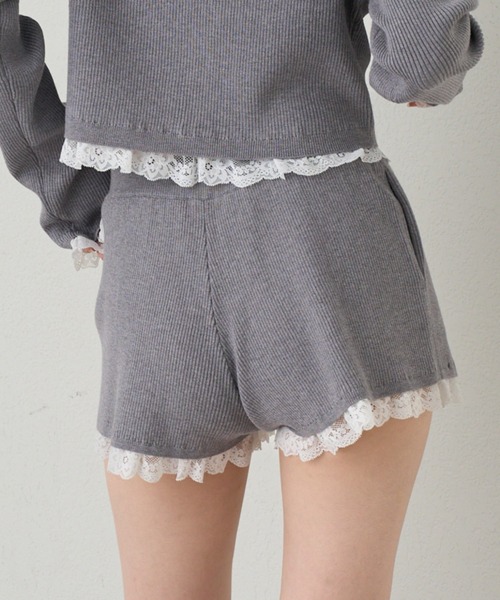 RAY CASSIN(レイカズン)の「【セットアップ対応】裾レースニットショートパンツ(その他パンツ・レディース・ブラック/アイボリー/グレー・FREE)」の15枚目の写真