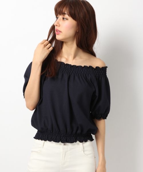 Heather（ヘザー）の「ジャガードシャーリングプルオーバー　724170（Tシャツ/カットソー・レディース・レッド/ライトイエロー/オフホワイト/ネイビー・FREE）」の3枚目の写真