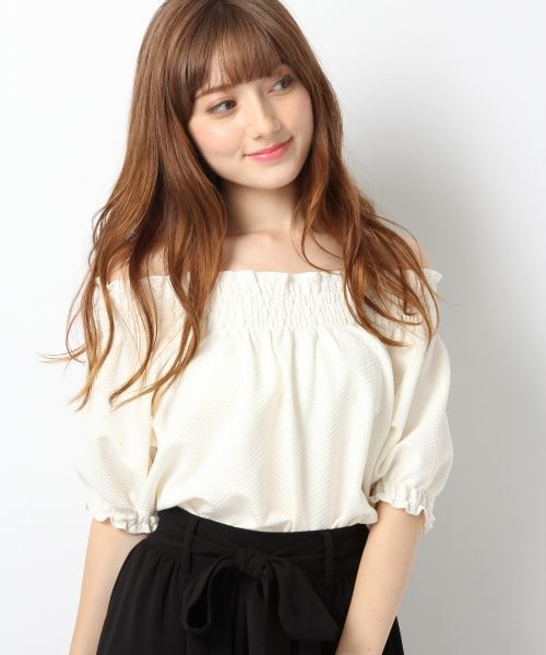 Heather（ヘザー）の「ジャガードシャーリングプルオーバー　724170（Tシャツ/カットソー・レディース・レッド/ライトイエロー/オフホワイト/ネイビー・FREE）」の2枚目の写真