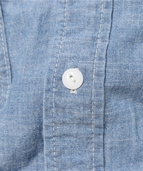 Denime（ドゥニーム）の「半袖ダンガリーシャツ（シャツ/ブラウス・メンズ・ネイビー/サックスブルー・LARGE/MEDIUM/X-LARGE）」の10枚目の写真