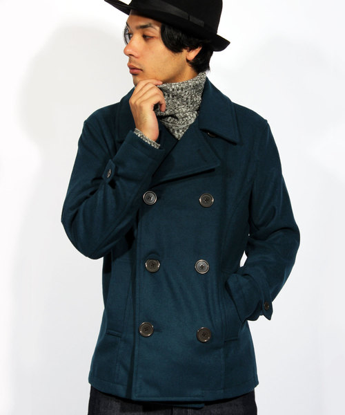 8(eight)(エイト)の「メルトンウールピーコート(ピーコート・メンズ・グレー/ブラック/カーキ/チャコールグレー/オレンジ系その他/ターコイズブルー/キャメル/マスタード/ネイビー/レッド/ワイン/チェック・X-LARGE/LARGE/MEDIUM/SMALL/XX-LARGE)」の7枚目の写真