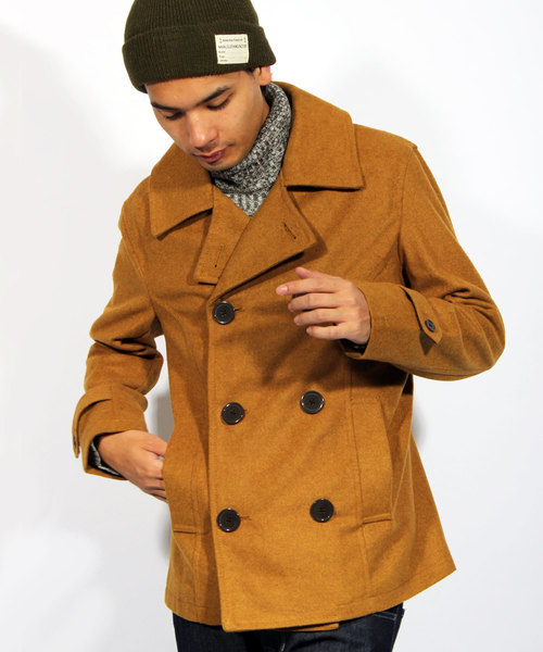 8(eight)(エイト)の「メルトンウールピーコート(ピーコート・メンズ・グレー/ブラック/カーキ/チャコールグレー/オレンジ系その他/ターコイズブルー/キャメル/マスタード/ネイビー/レッド/ワイン/チェック・X-LARGE/LARGE/MEDIUM/SMALL/XX-LARGE)」の8枚目の写真