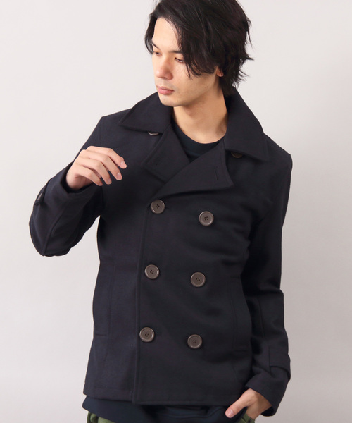 8(eight)(エイト)の「メルトンウールピーコート(ピーコート・メンズ・グレー/ブラック/カーキ/チャコールグレー/オレンジ系その他/ターコイズブルー/キャメル/マスタード/ネイビー/レッド/ワイン/チェック・X-LARGE/LARGE/MEDIUM/SMALL/XX-LARGE)」の6枚目の写真