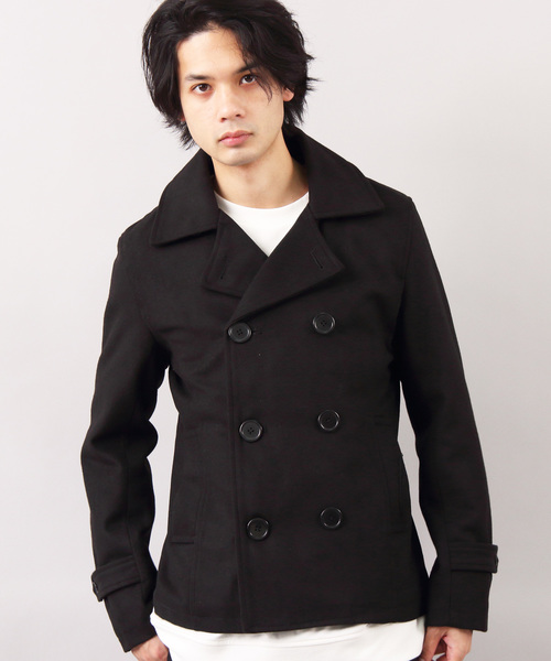 8(eight)(エイト)の「メルトンウールピーコート(ピーコート・メンズ・グレー/ブラック/カーキ/チャコールグレー/オレンジ系その他/ターコイズブルー/キャメル/マスタード/ネイビー/レッド/ワイン/チェック・X-LARGE/LARGE/MEDIUM/SMALL/XX-LARGE)」の2枚目の写真