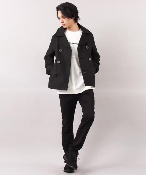 8(eight)(エイト)の「メルトンウールピーコート(ピーコート・メンズ・グレー/ブラック/カーキ/チャコールグレー/オレンジ系その他/ターコイズブルー/キャメル/マスタード/ネイビー/レッド/ワイン/チェック・X-LARGE/LARGE/MEDIUM/SMALL/XX-LARGE)」の22枚目の写真