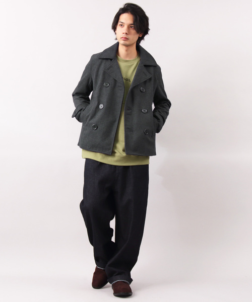 8(eight)(エイト)の「メルトンウールピーコート(ピーコート・メンズ・グレー/ブラック/カーキ/チャコールグレー/オレンジ系その他/ターコイズブルー/キャメル/マスタード/ネイビー/レッド/ワイン/チェック・X-LARGE/LARGE/MEDIUM/SMALL/XX-LARGE)」の21枚目の写真