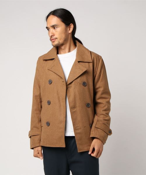 8(eight)(エイト)の「メルトンウールピーコート(ピーコート・メンズ・グレー/ブラック/カーキ/チャコールグレー/オレンジ系その他/ターコイズブルー/キャメル/マスタード/ネイビー/レッド/ワイン/チェック・X-LARGE/LARGE/MEDIUM/SMALL/XX-LARGE)」の17枚目の写真