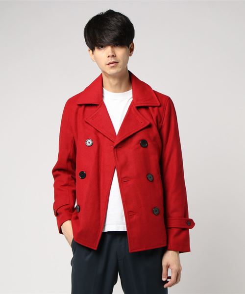 8(eight)(エイト)の「メルトンウールピーコート(ピーコート・メンズ・グレー/ブラック/カーキ/チャコールグレー/オレンジ系その他/ターコイズブルー/キャメル/マスタード/ネイビー/レッド/ワイン/チェック・X-LARGE/LARGE/MEDIUM/SMALL/XX-LARGE)」の16枚目の写真