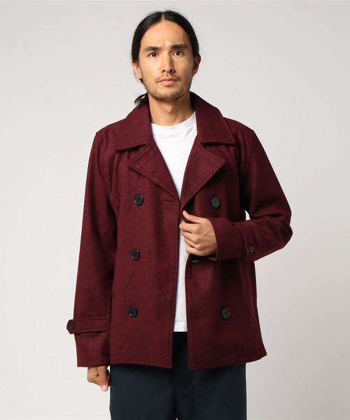 8(eight)(エイト)の「メルトンウールピーコート(ピーコート・メンズ・グレー/ブラック/カーキ/チャコールグレー/オレンジ系その他/ターコイズブルー/キャメル/マスタード/ネイビー/レッド/ワイン/チェック・X-LARGE/LARGE/MEDIUM/SMALL/XX-LARGE)」の15枚目の写真