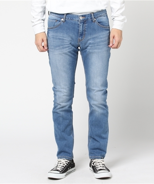 VENCEEXCHANGE(ヴァンスエクスチェンジ)の「デニムスキニーパンツ (デニムパンツ・メンズ・ブルー/ライトブルー・SMALL/LARGE/MEDIUM)」の1枚目の写真